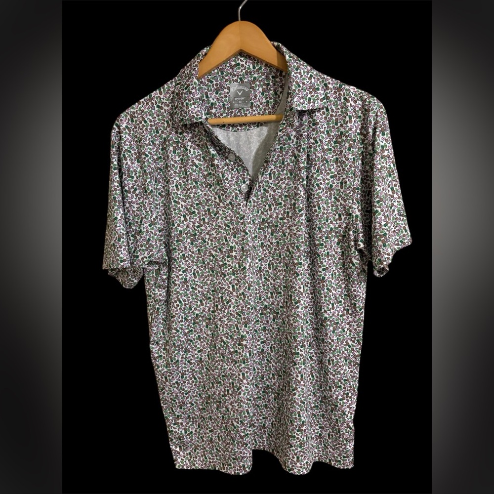 CALLAWAY Men’s’ Small Ventilated tropical Fruit Print Golf Polo NWOT